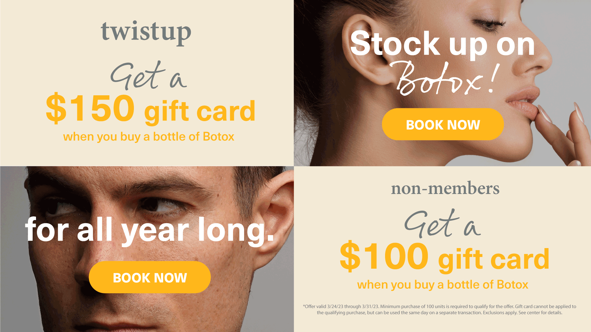 Get a $150 gift card when you buy a bottle of botox